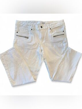 Joe Fresh Slim White Jeans | Zipper Pocket Detail | Size 12